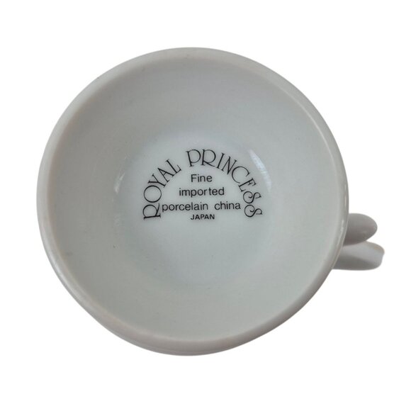 Royal Princess Fine Porcelain Mugs Floral Butterfly Design Gold Trim Japan 2 mug - Picture 2 of 9